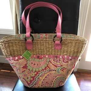 NWT Vera Bradley Straw Beach Tote